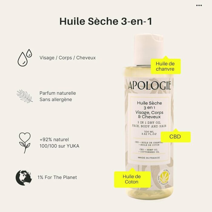 APOLOGIE HUILE SECHE 3EN1 104 ML 5074