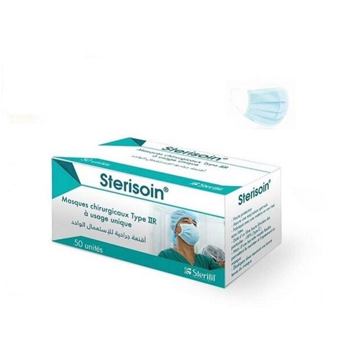 MASQUE CHIRURGICAL STERIFIL BLEU /50