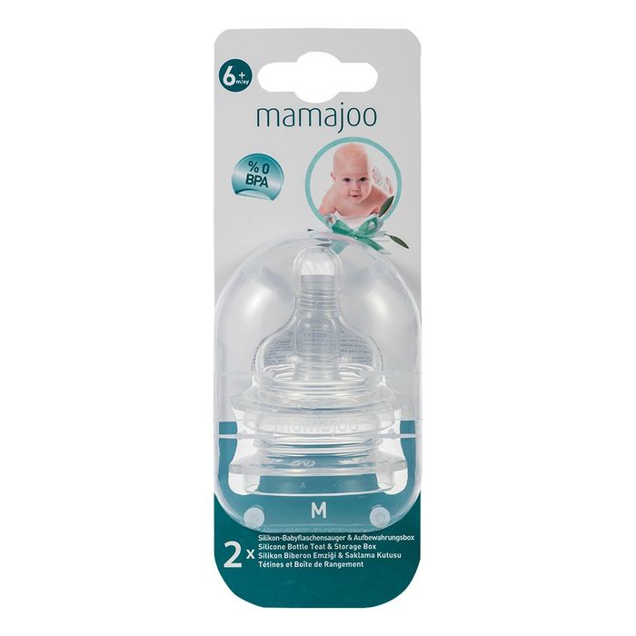 MAMAJOO TÉTINES SILICONE M 6M X2 +BOITIER