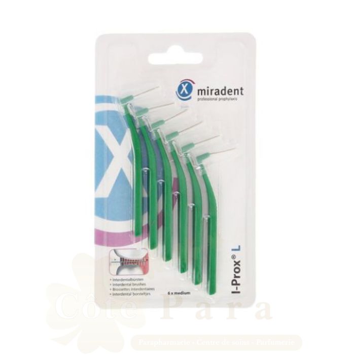 MIRADENT I-PROX CHX BROSSETTES MEDIUM VERT
