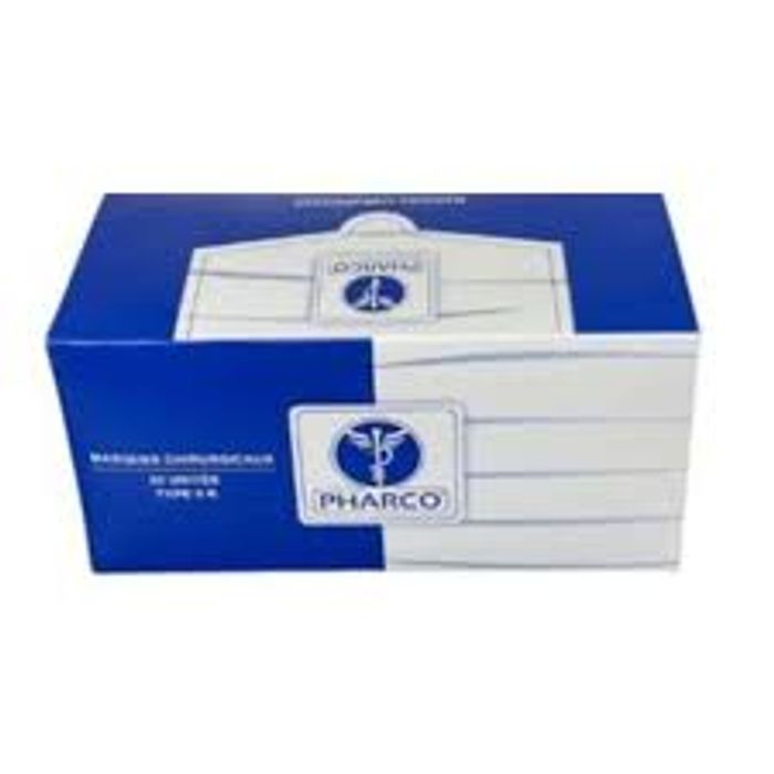 MASQUE CHIRURGICAL PHARCO /50 ELASTIQUE NOIR